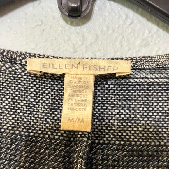 Eileen Fisher Indigo Chambray Denim Cloth Short Jacket M - Picture 7 of 8